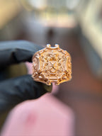 Naval-Style Crest Ring in solid 10K-24K gold