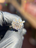 Large Cluster Halo Engagement Ring