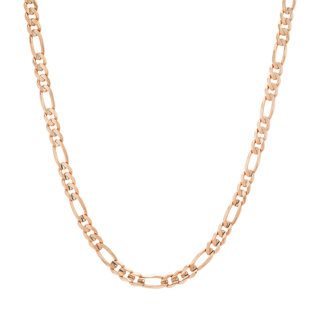 5MM Solid Plain Figaro Chain in rose gold