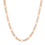 5MM Solid Plain Figaro Chain in rose gold