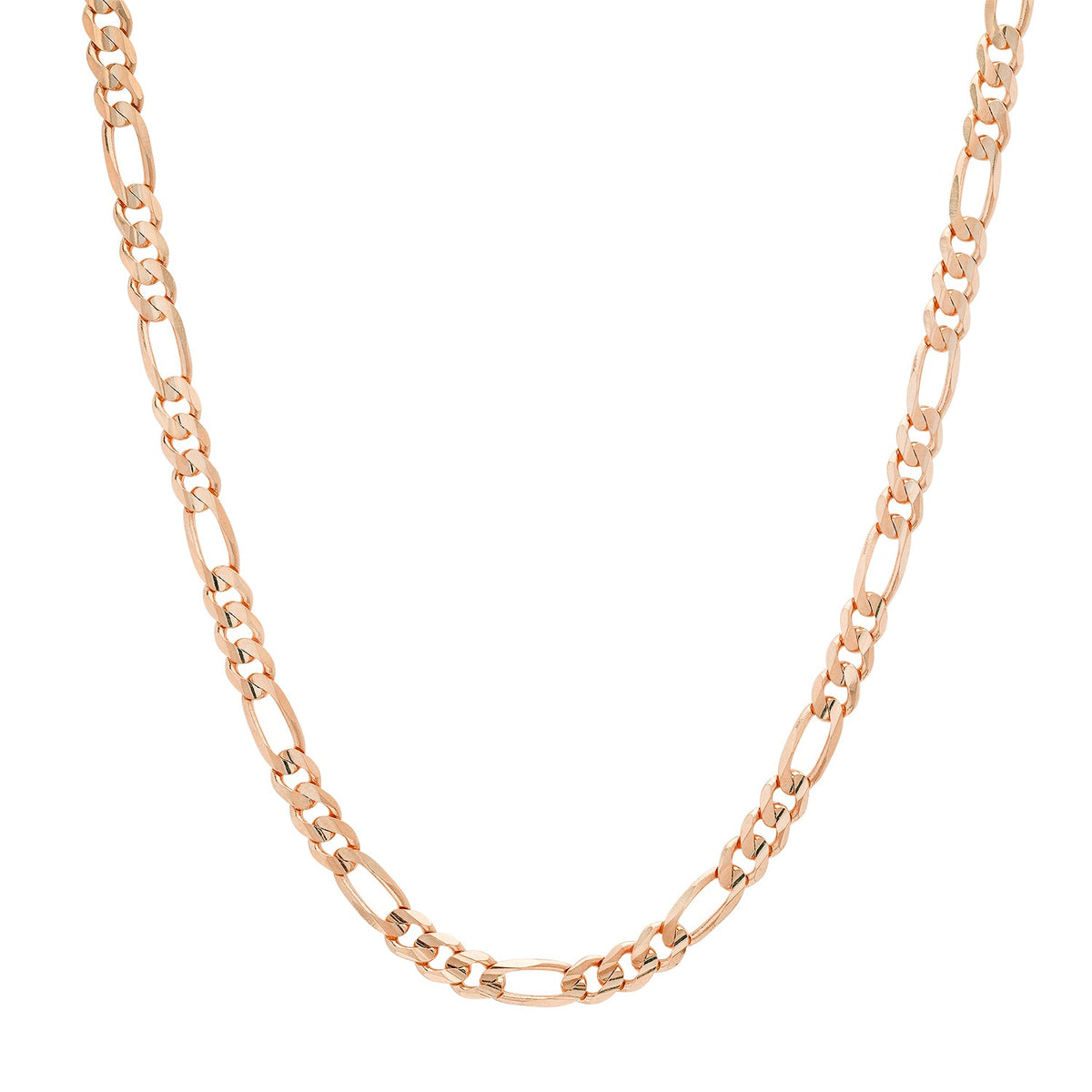 5MM Solid Plain Figaro Chain in rose gold