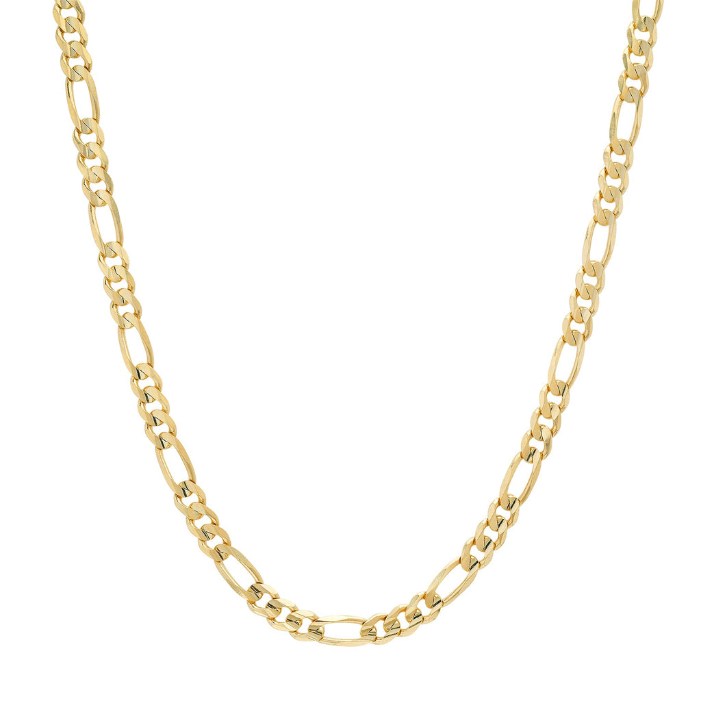 5MM Solid Plain Figaro Chain in yellow gold