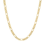 5MM Solid Plain Figaro Chain in yellow gold