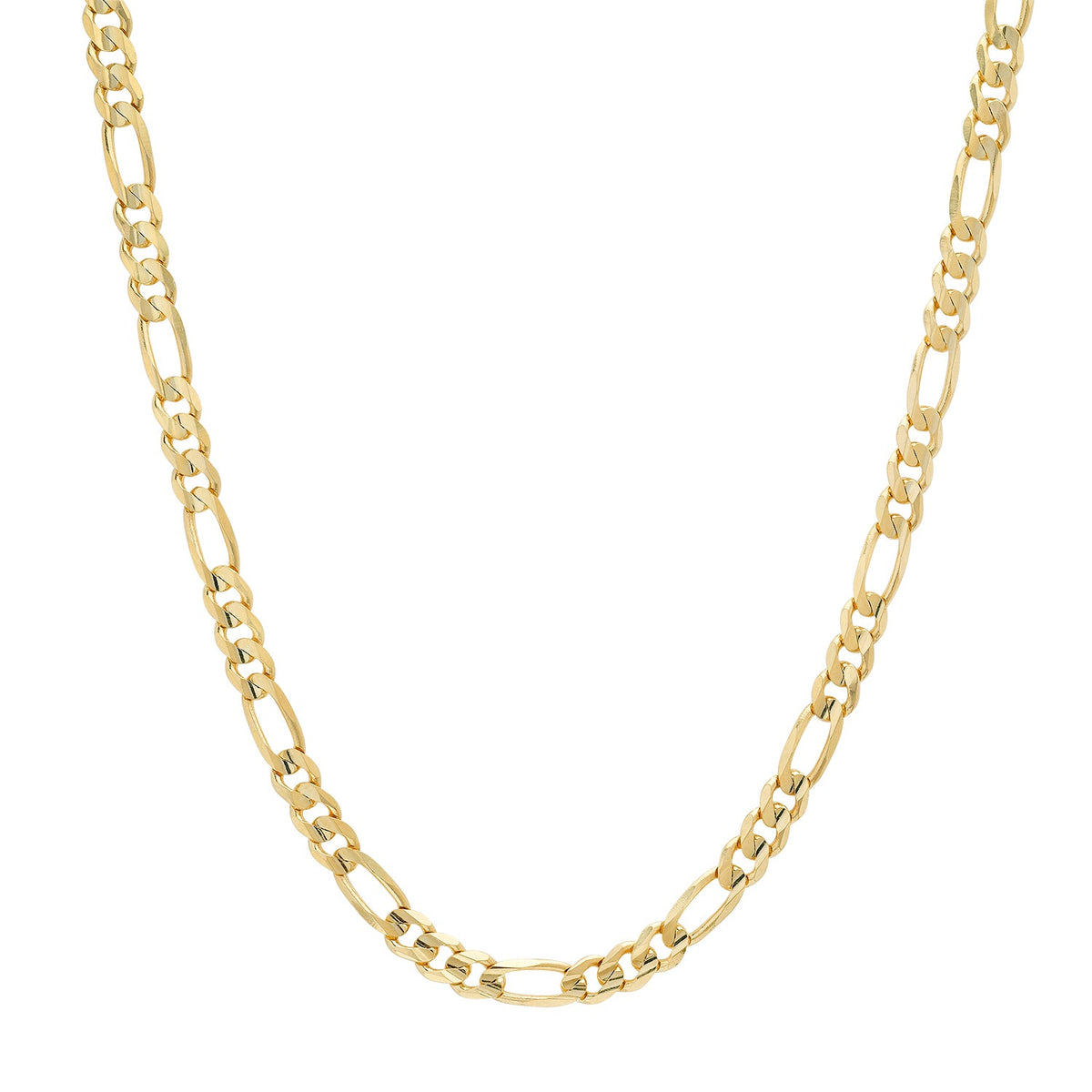 5MM Solid Plain Figaro Chain in yellow gold