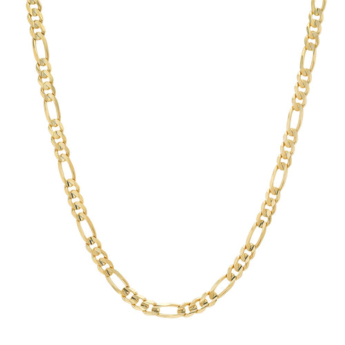 5MM Solid Plain Figaro Chain in yellow gold
