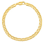5MM Solid Yacht Link Bracelet in solid 10K-24K gold