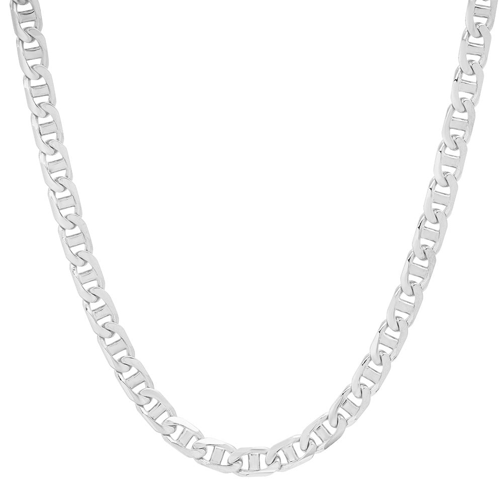 5MM Solid Yacht Link Chain in white gold