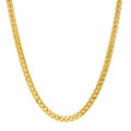 5MM Solid Plain Franco Chain in yellow gold