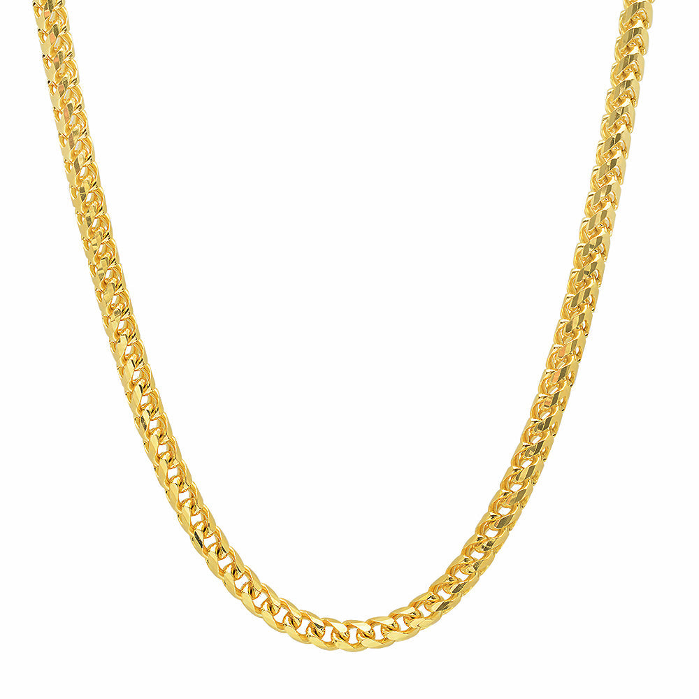 5MM Solid Plain Franco Chain in yellow gold