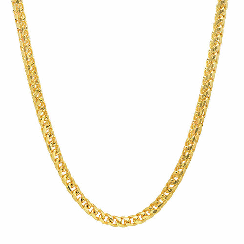 5MM Solid Plain Franco Chain in yellow gold