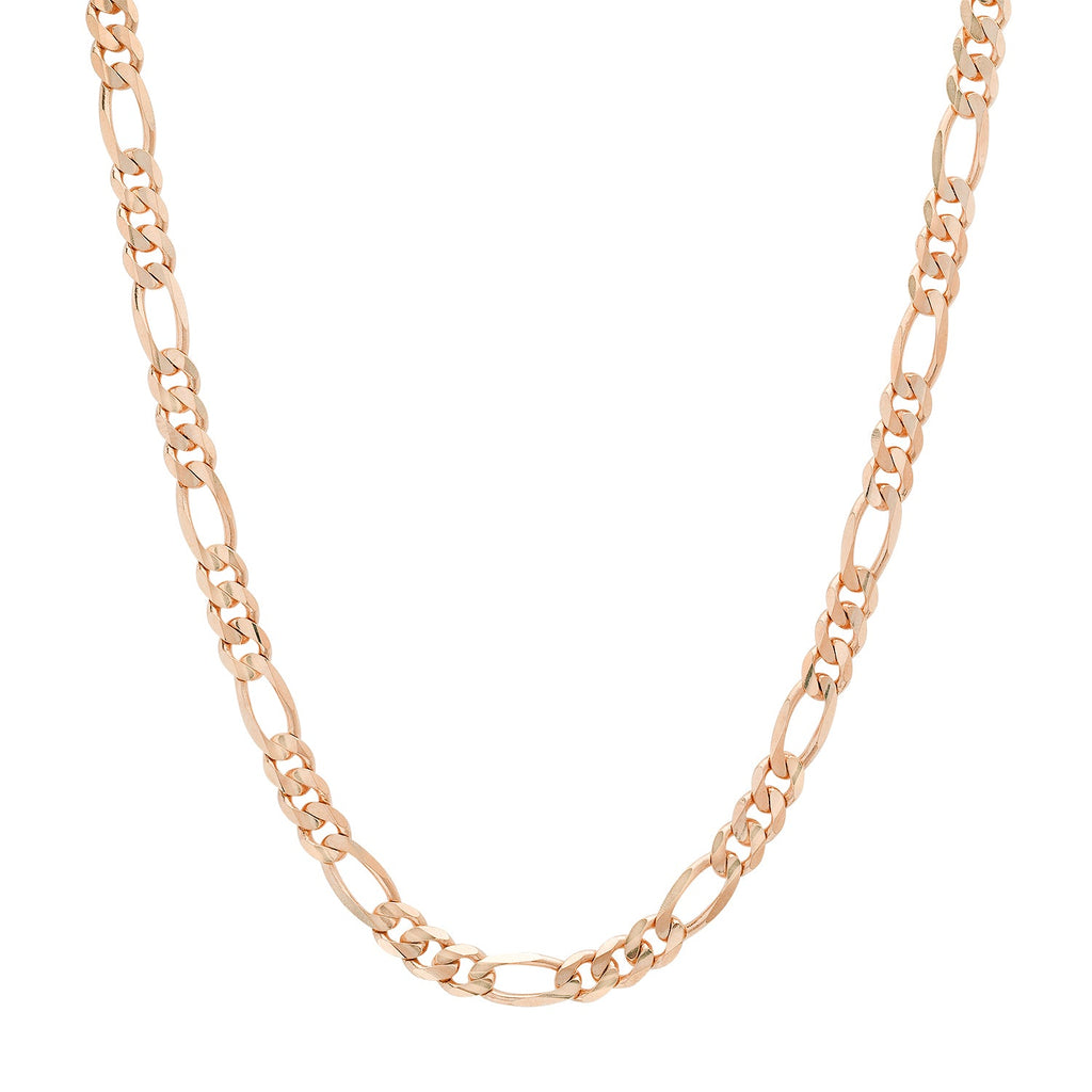 5.5MM Solid Plain Figaro Chain in rose gold