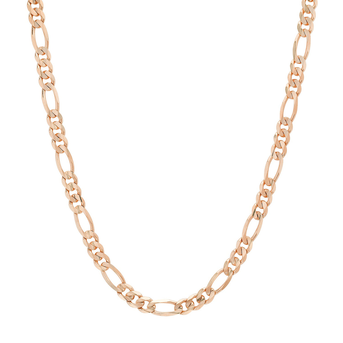 5.5MM Solid Plain Figaro Chain in rose gold