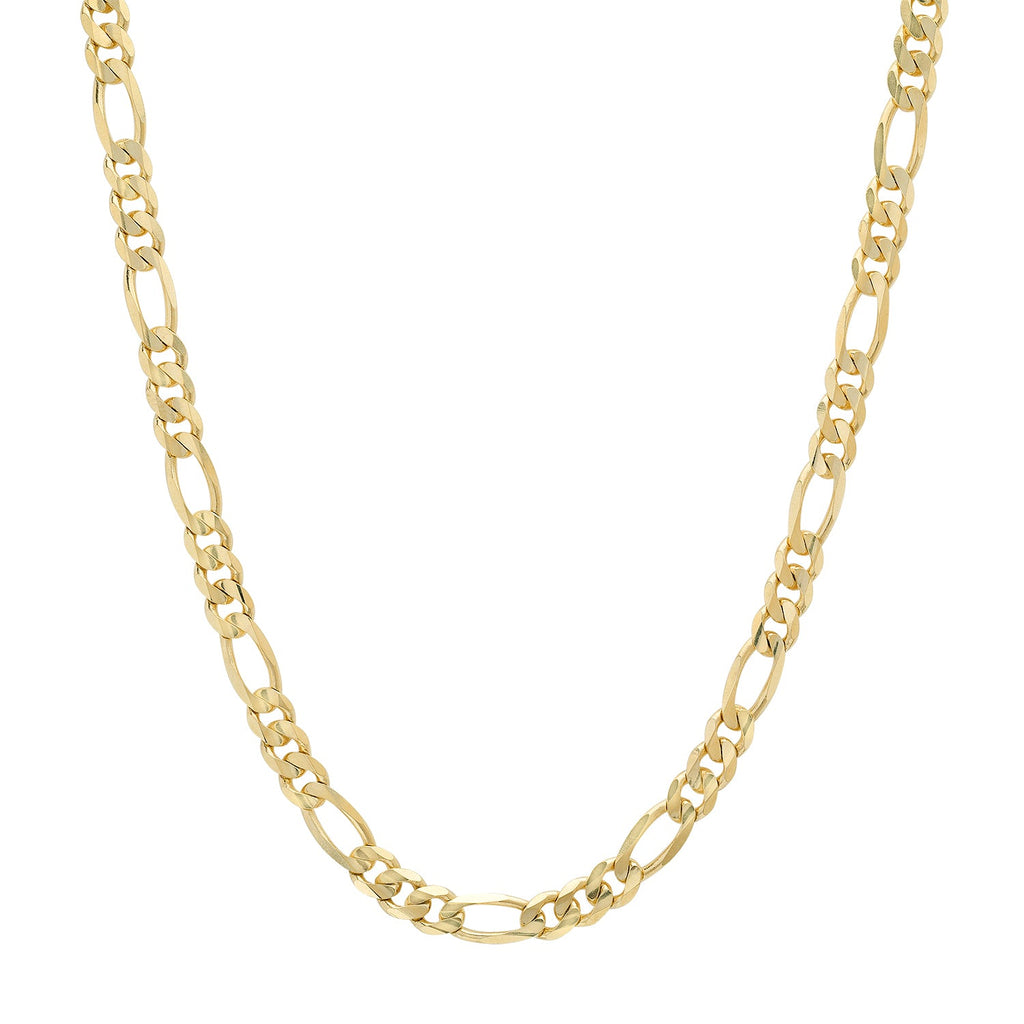 5.5MM Solid Plain Figaro Chain in yellow gold