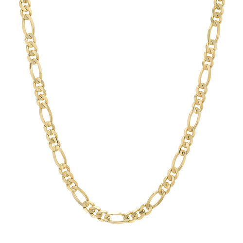 5.5MM Solid Plain Figaro Chain in yellow gold