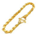 5MM Solid Nugget Link Bracelet in solid 10K-24K gold