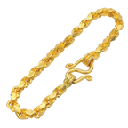 5MM Solid Nugget Link Bracelet in solid 10K-24K gold