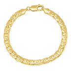 6.5MM Solid Yacht Link Bracelet in solid 10K-24K gold