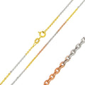 Silver 925 Multi Plated Diamond Cut Edge Rolo 040 Chains 1.3mm - CH264 MUL