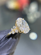 Floral Cluster Accent Engagement Ring
