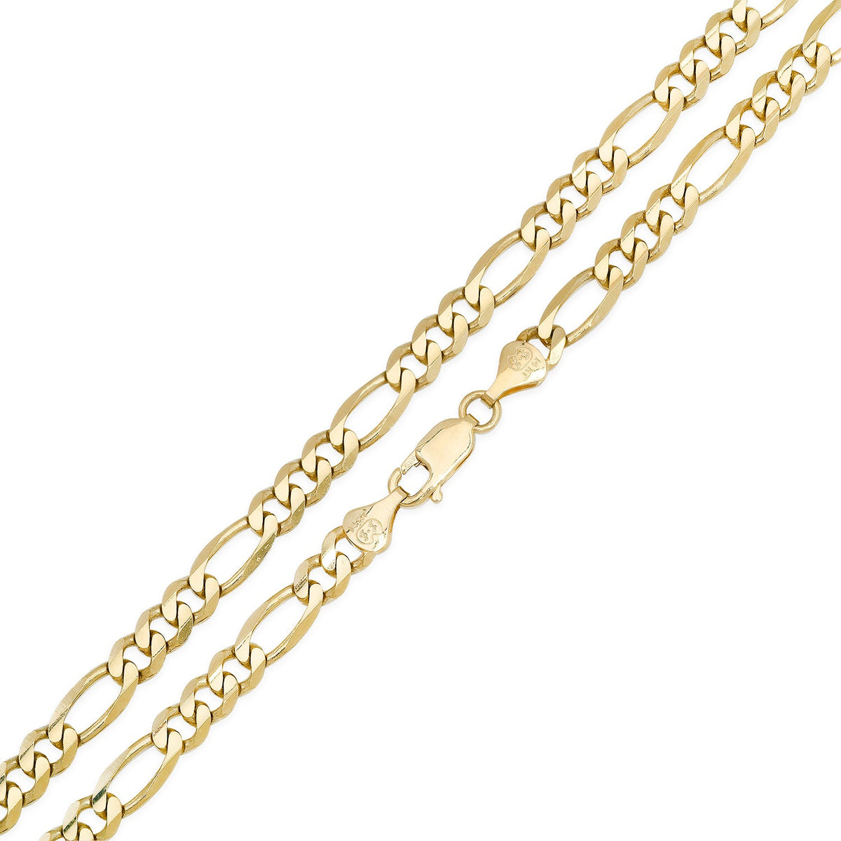 6MM Solid Plain Figaro Chain detail view