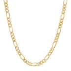 6MM Solid Plain Figaro Chain in yellow gold