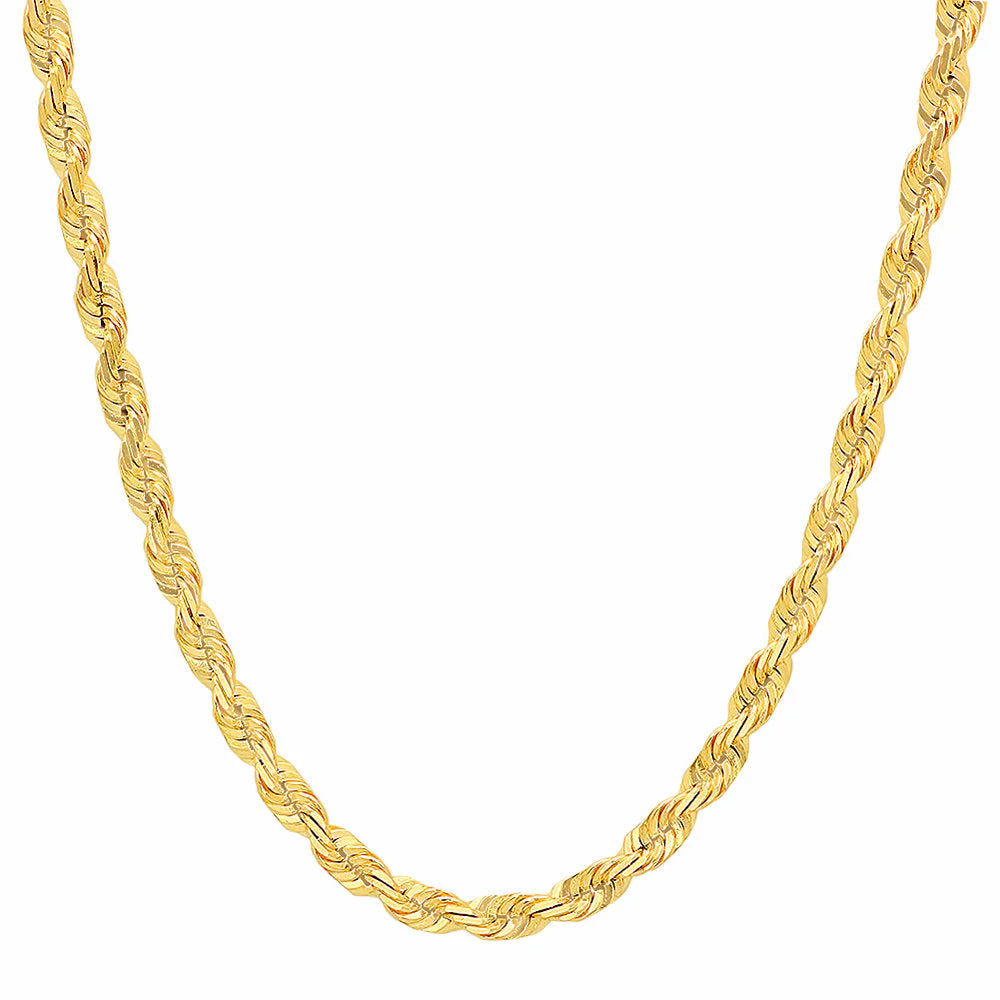 6MM Solid Diamond-Cut Rope Chain