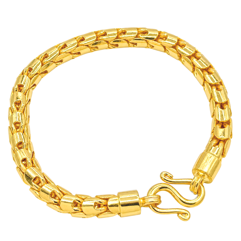 6MM Solid Dragon Scale Bracelet in solid 10K-24K gold