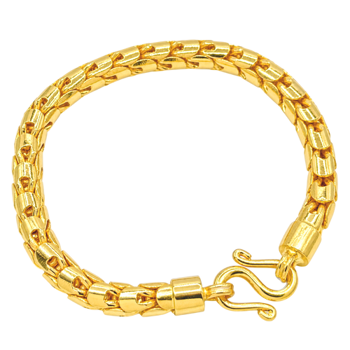 6MM Solid Dragon Scale Bracelet in solid 10K-24K gold