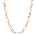 7.5MM Solid Plain Figaro Chain in rose gold