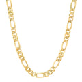 7.5MM Solid Plain Figaro Chain in yellow gold