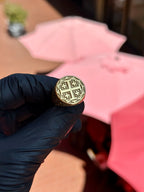 Crusader's Cross Ring in solid 10K-24K gold