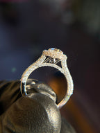 Cathedral Pavé Halo Engagement Ring