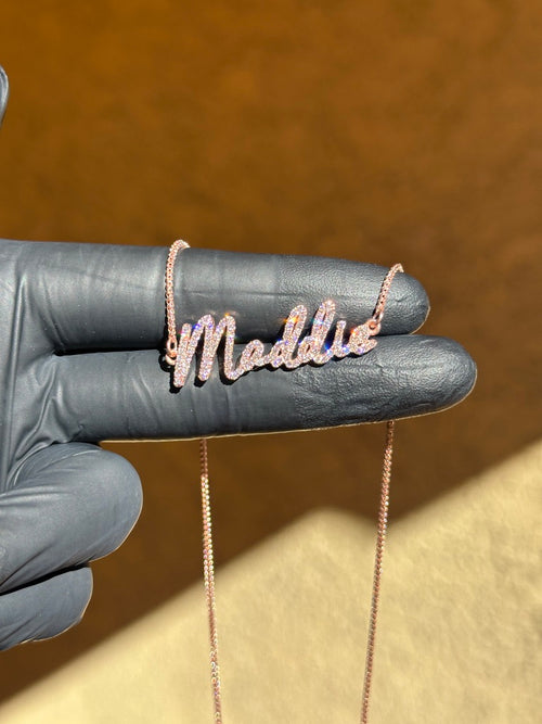 Diamond Nameplate with Chain Attached