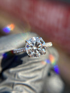 Pavé Cathedral Hidden Halo Engagement Ring