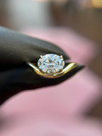 Open Bypass Solitare Engagement Ring