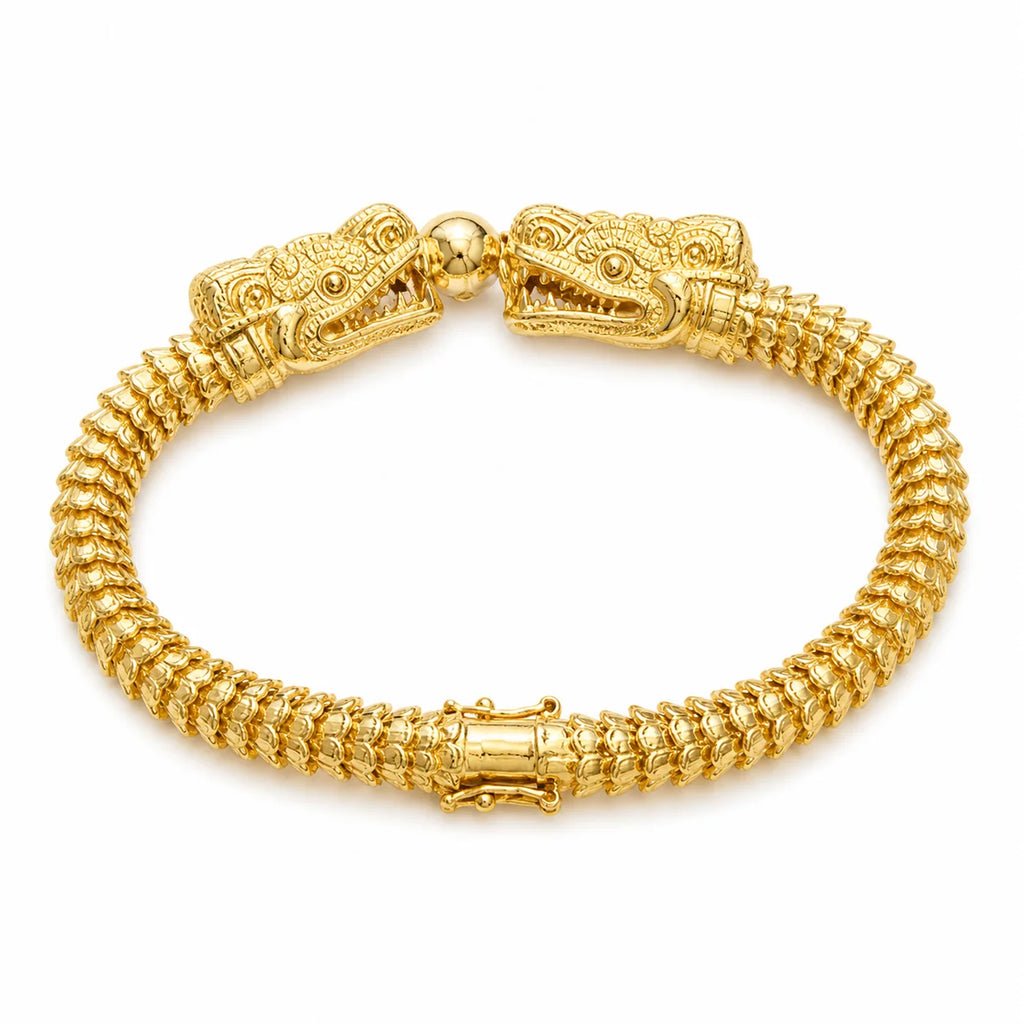 7MM Solid Quetzalcōātl Bracelet in solid gold