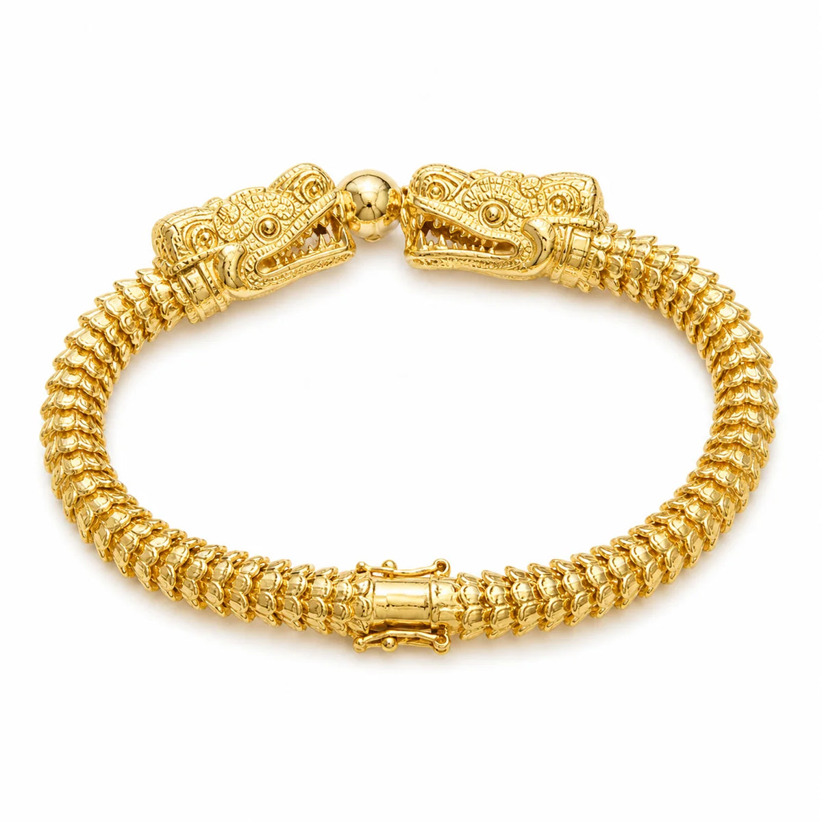 7MM Solid Quetzalcōātl Bracelet in solid gold