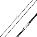 Silver 925 Black Rhodium Plated Tube Brite B-W DC 030 Chain - CH245 BLK