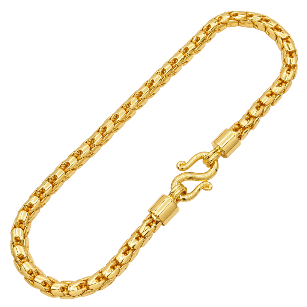 5.5MM Solid Gold Dragon Scale Bracelet in solid gold