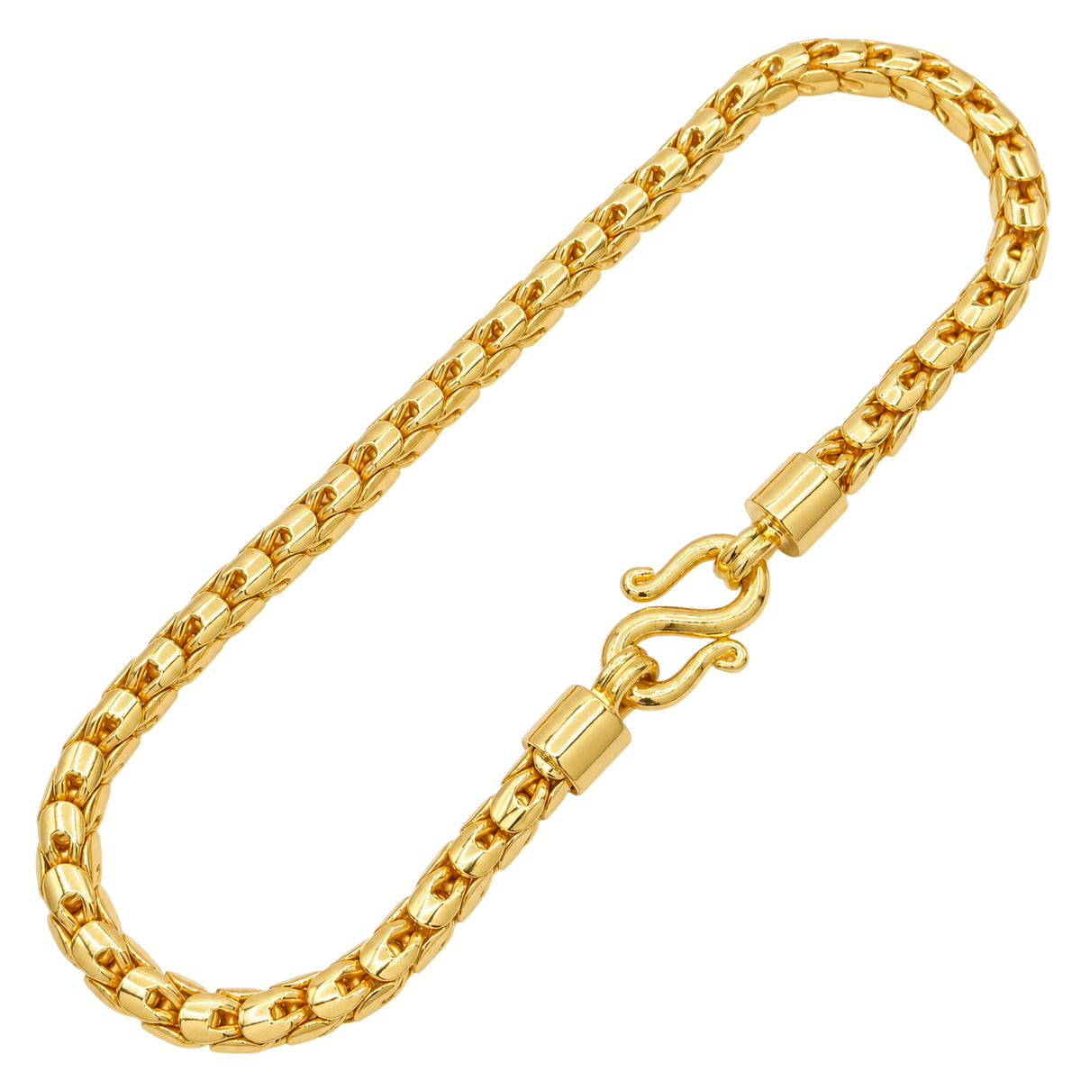 5.5MM Solid Gold Dragon Scale Bracelet in solid gold