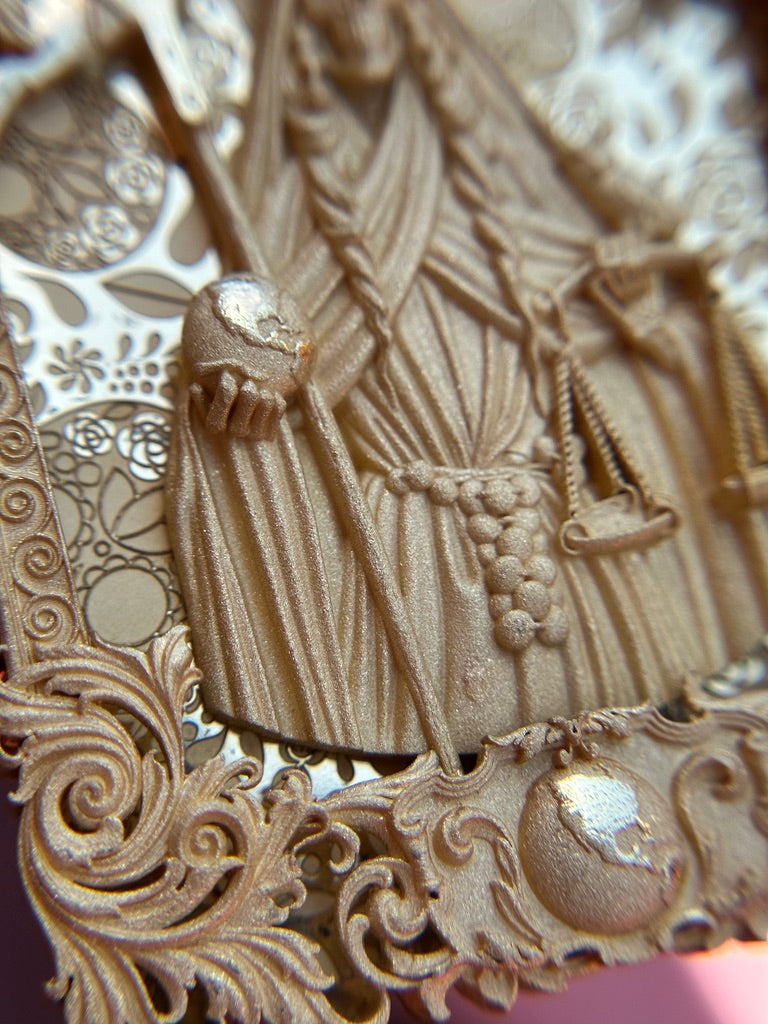 Santa Muerte and Owl Pendant