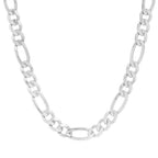 8MM Solid Plain Figaro Chain in white gold