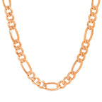 8MM Solid Plain Figaro Chain in rose gold