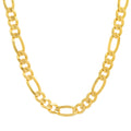 8MM Solid Plain Figaro Chain in yellow gold