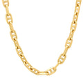 8MM Solid Alternating Mariner Chain in yellow gold