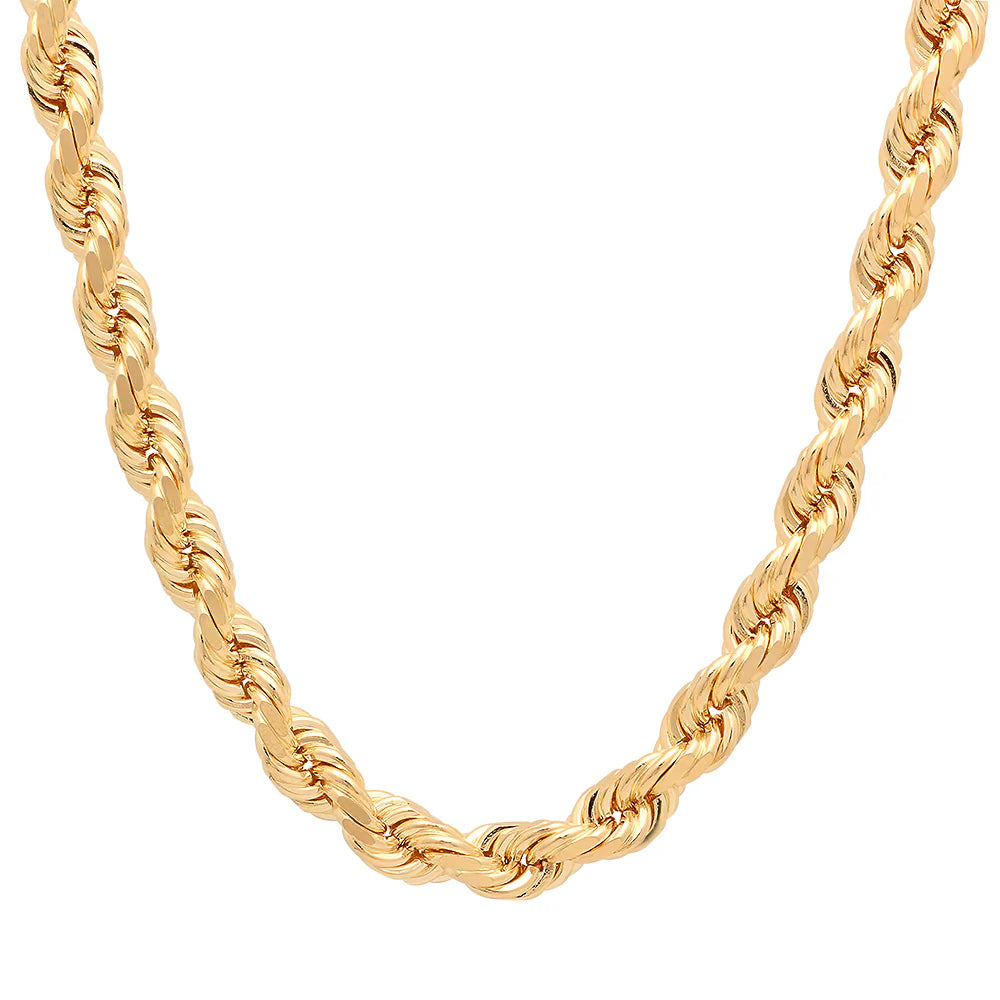 8MM Solid Diamond-Cut Rope Chain