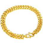 8MM Solid Flat Cuban Link Bracelet in solid 10K-24K gold