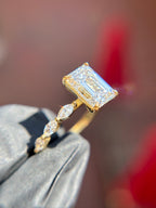 Marquise Accent Solitaire Engagement Ring