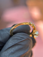 Alternating Baguette and Round Accent Milgrain Engagement Ring