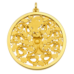 Medium 9 Dragons Circle gold pendant, finished reverse